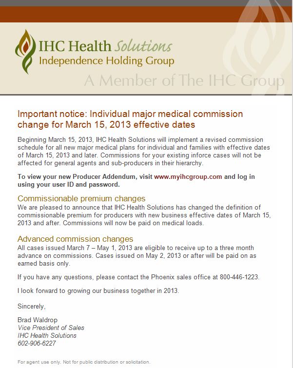 IHC Comp Change 2013